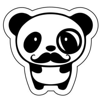 Mr. Panda Moustache Sticker (Black)